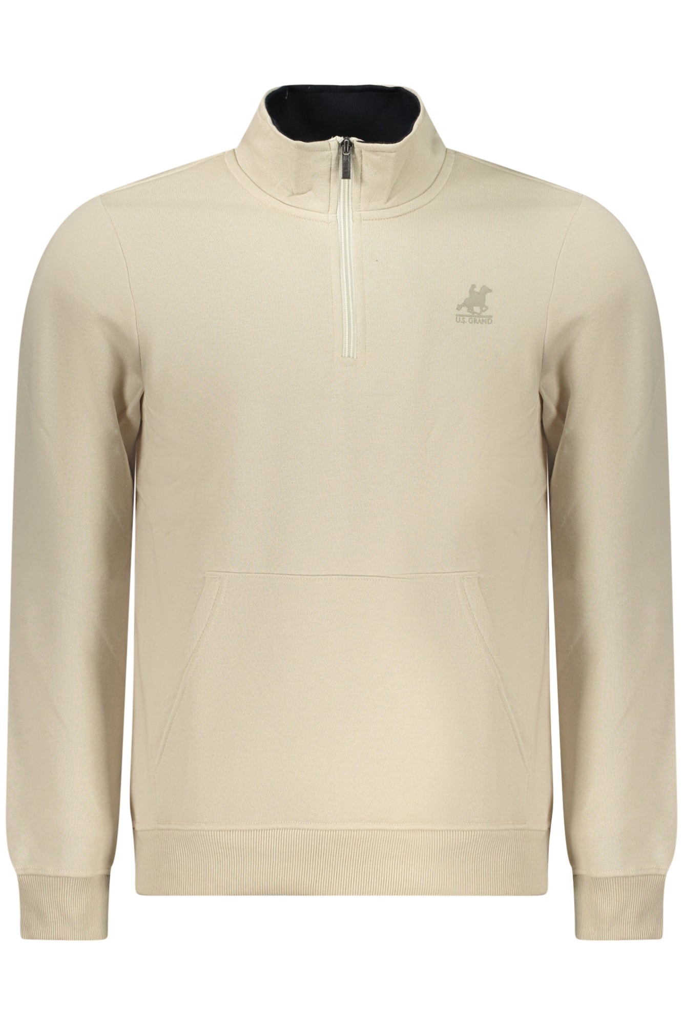 US GRAND MEN'S BEIGE ZIP-UP SWEATSHIRT