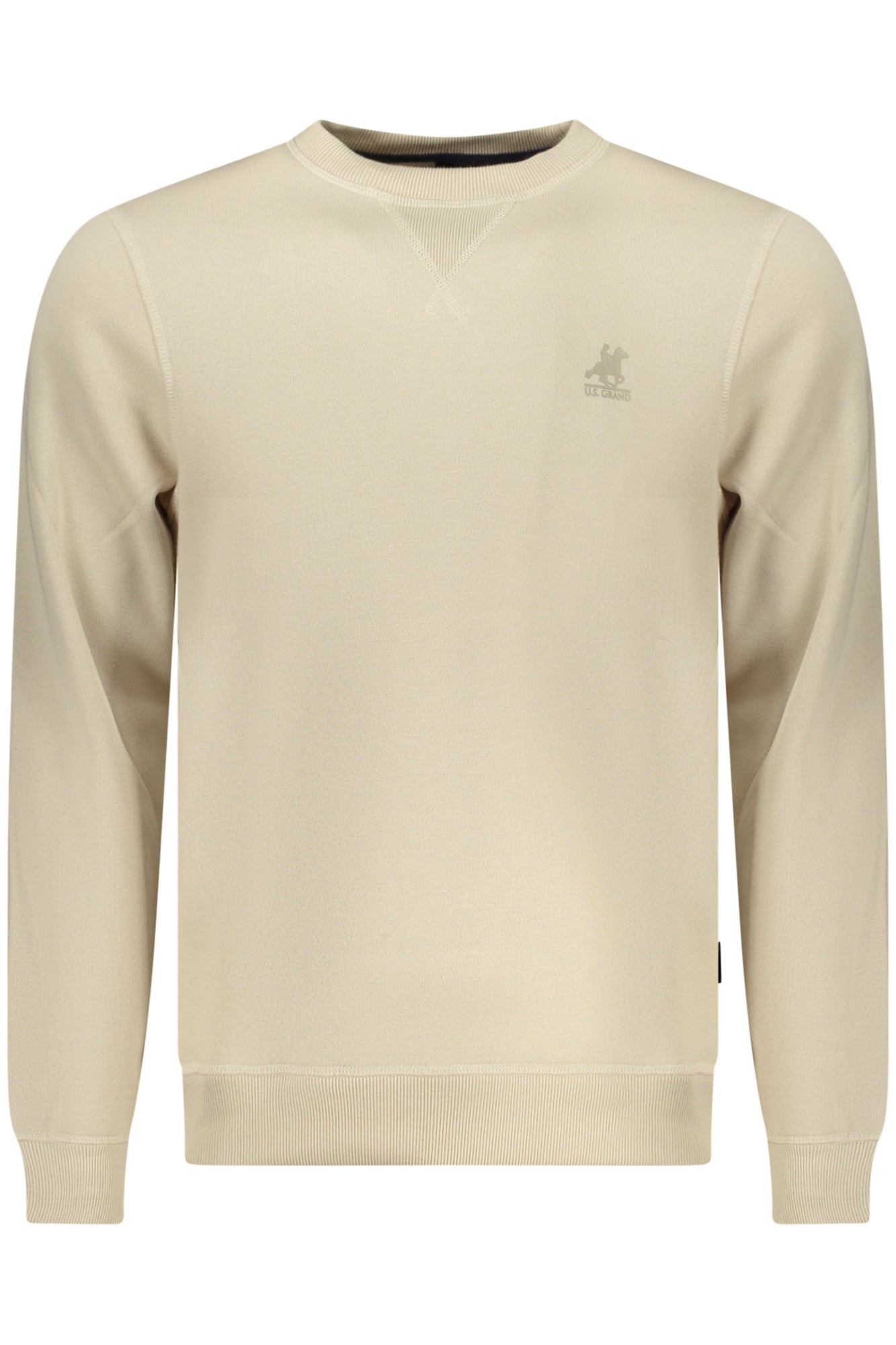 US GRAND MEN'S BEIGE ZIP-UP SWEATSHIRT