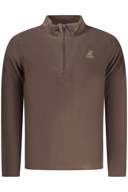 US GRAND MEN'S BROWN ZIP-UP SWEATSHIRT