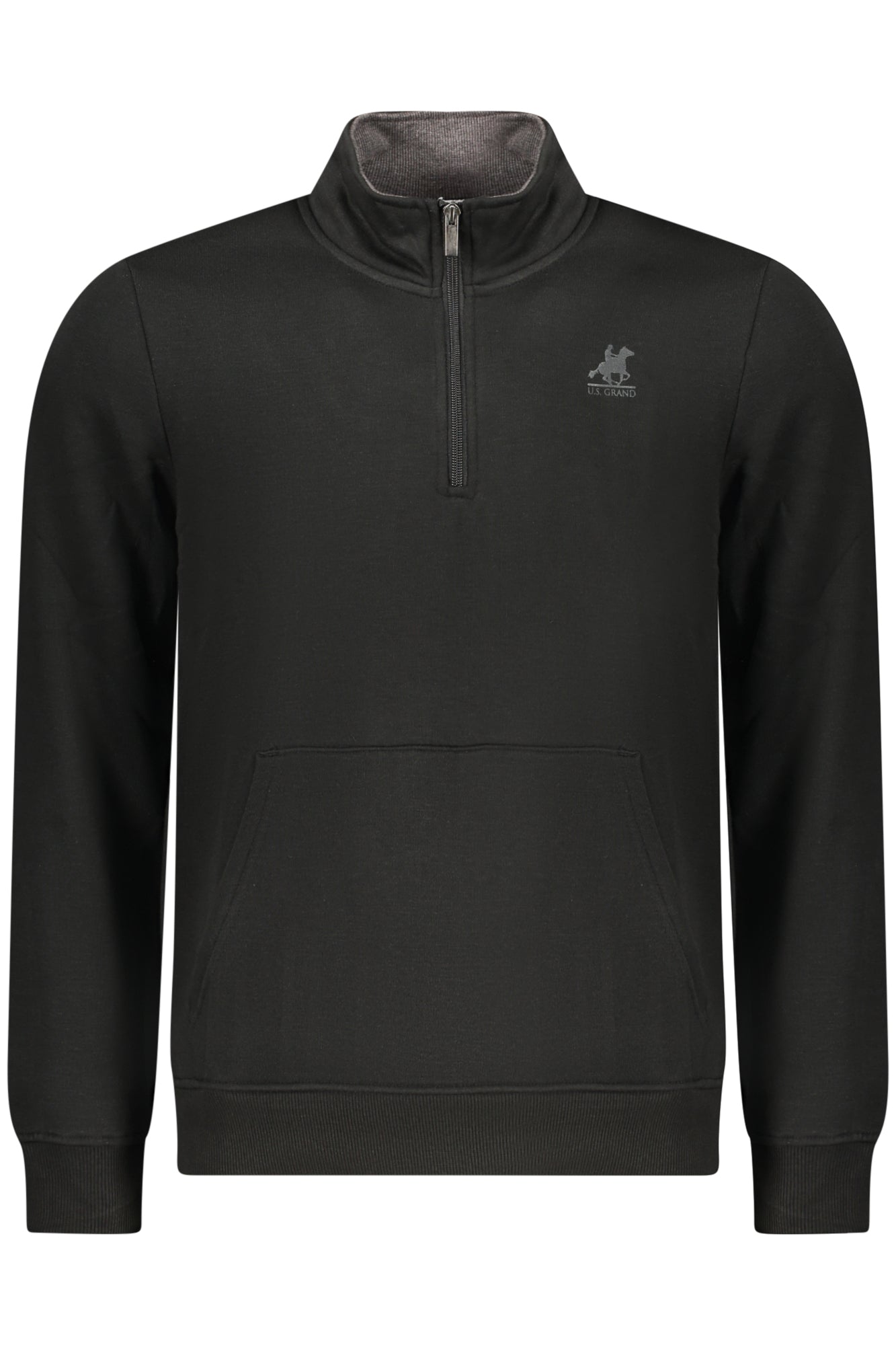 US GRAND MEN'S BLACK ZIP-UP SWEATSHIRT