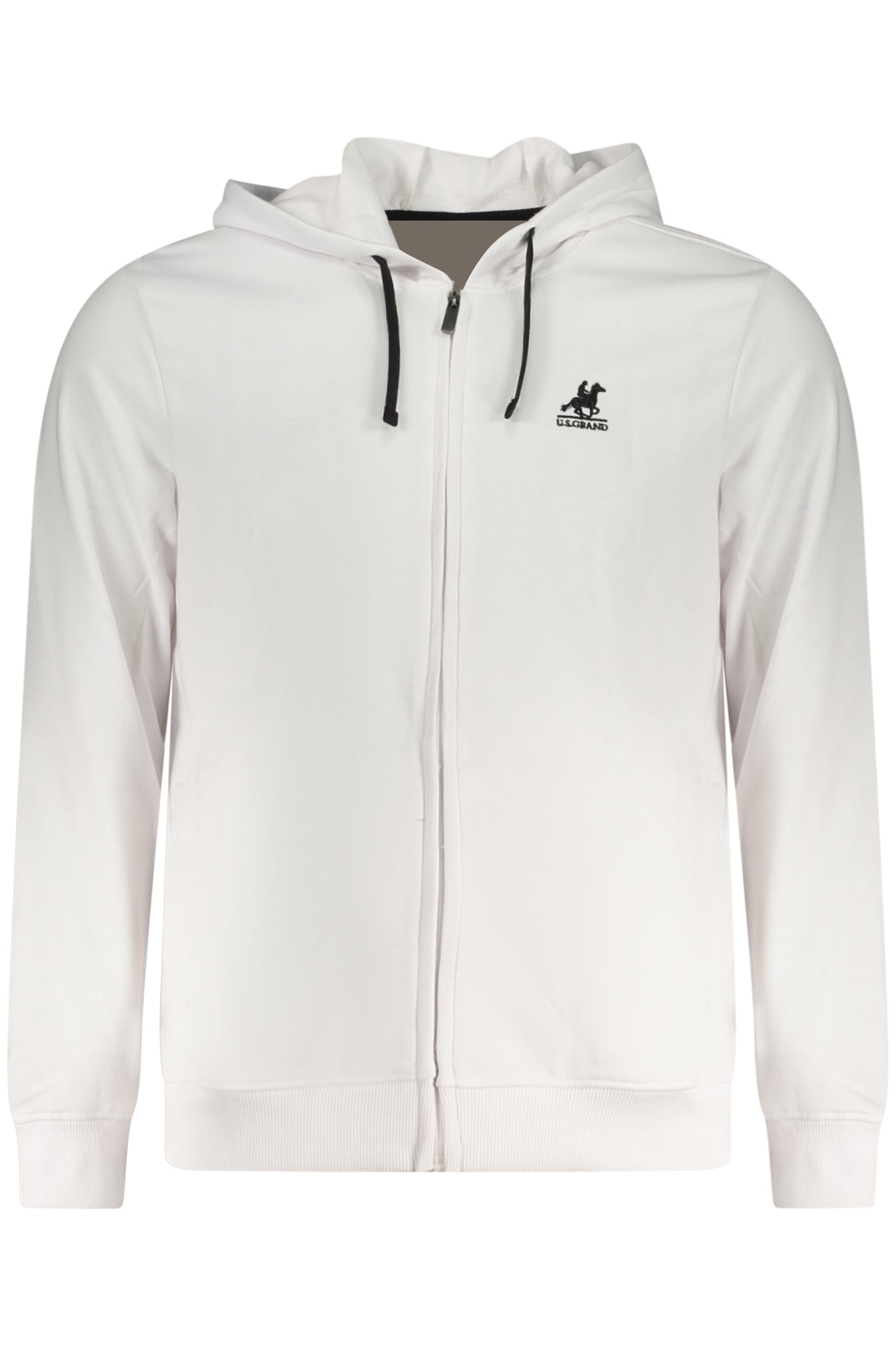 US GRAND MEN'S WHITE ZIP-UP SWEATSHIRT