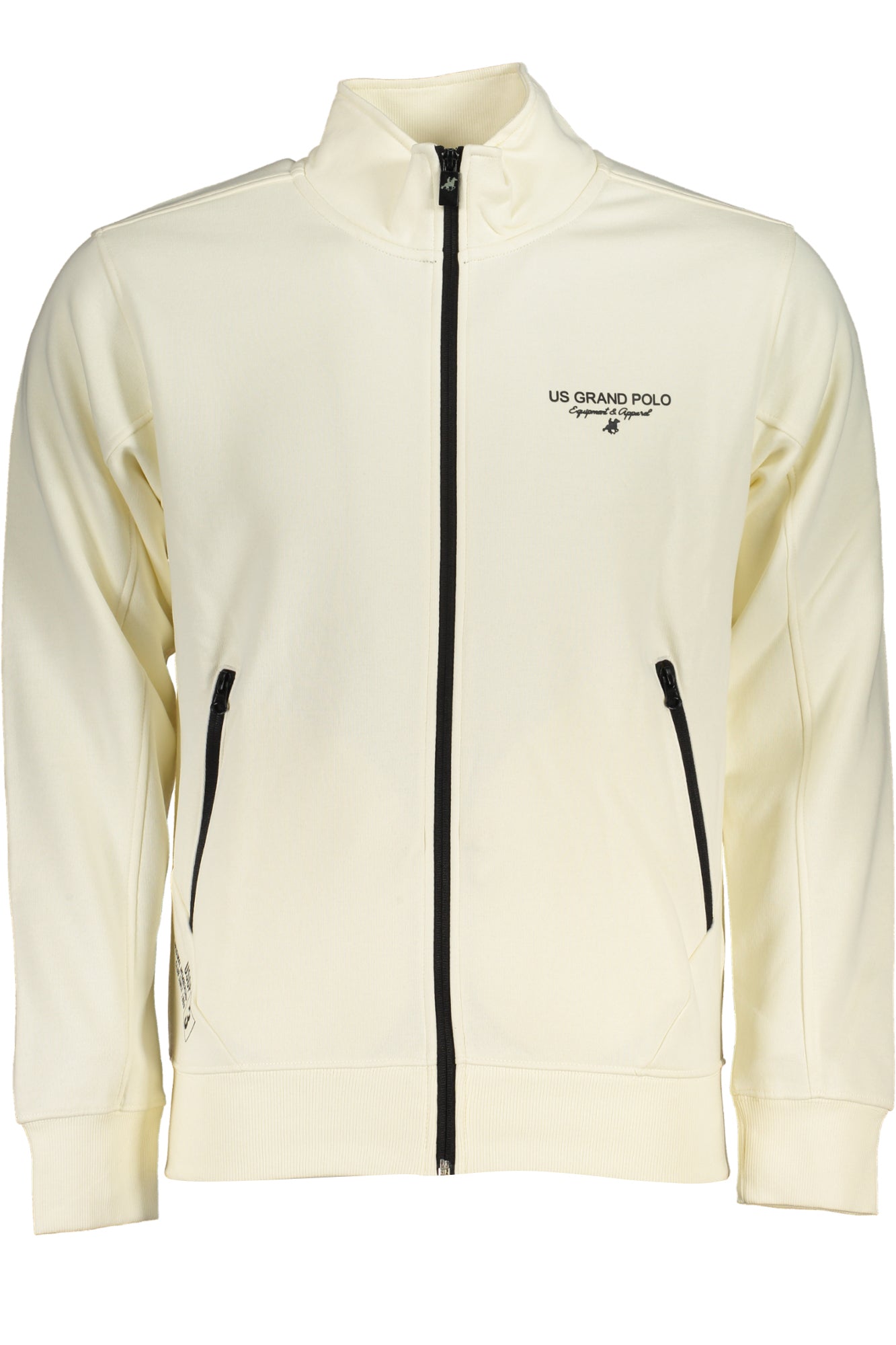 US GRAND MEN'S WHITE ZIP-UP SWEATSHIRT