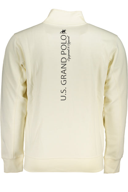 US GRAND MEN'S WHITE ZIP-UP SWEATSHIRT