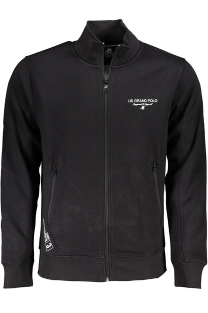 US GRAND MEN'S BLACK ZIP-UP SWEATSHIRT