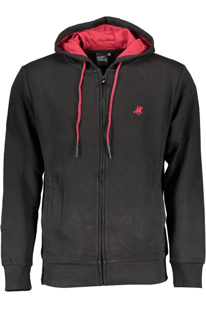 US GRAND MEN'S BLACK ZIP-UP SWEATSHIRT