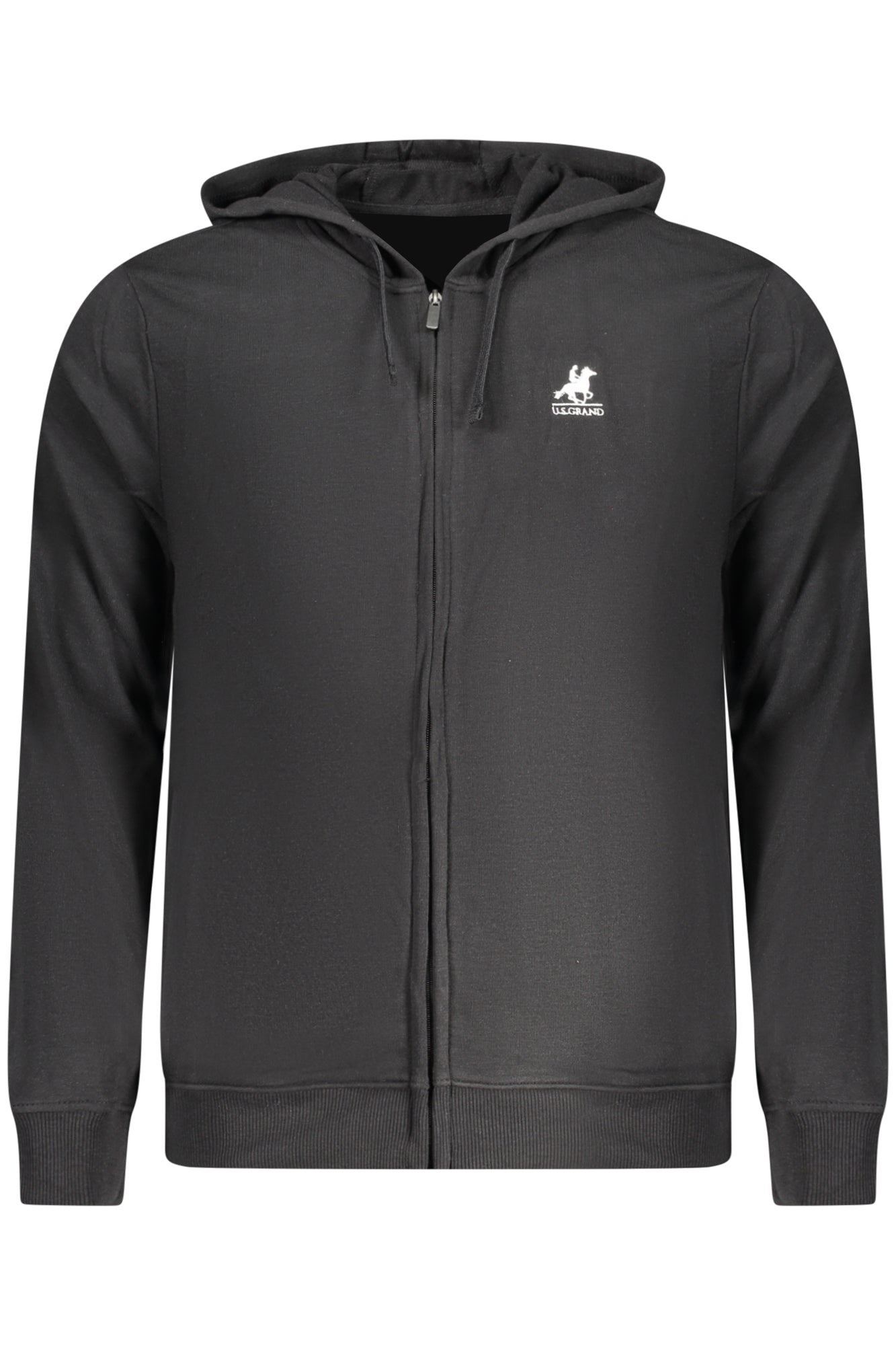 US GRAND MEN'S BLACK ZIP-UP SWEATSHIRT