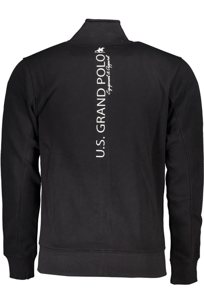 US GRAND MEN'S BLACK ZIP-UP SWEATSHIRT