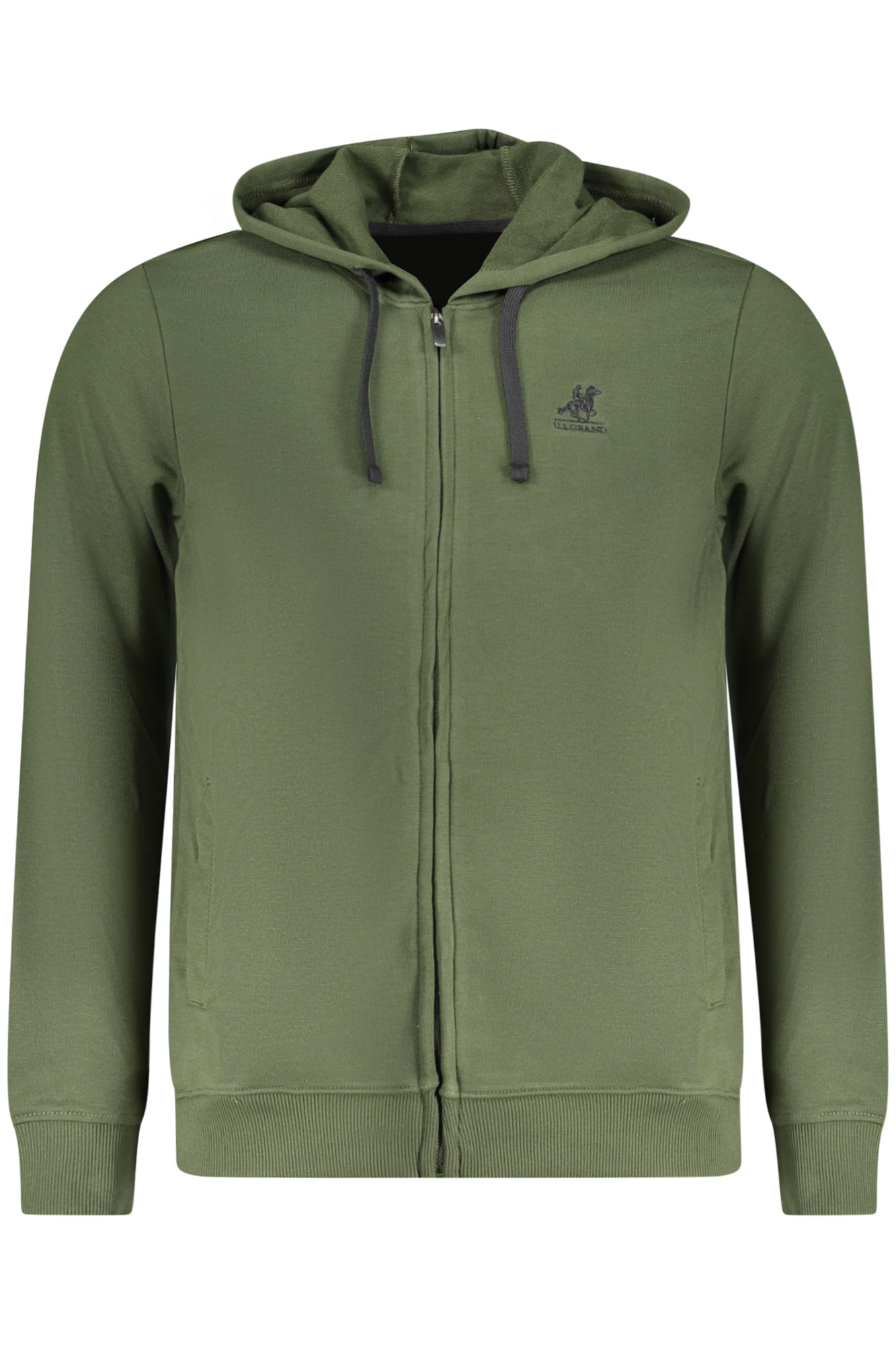 US GRAND MEN'S GREEN ZIP-UP SWEATSHIRT
