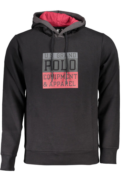 US GRAND MEN'S BLACK ZIP-UP SWEATSHIRT