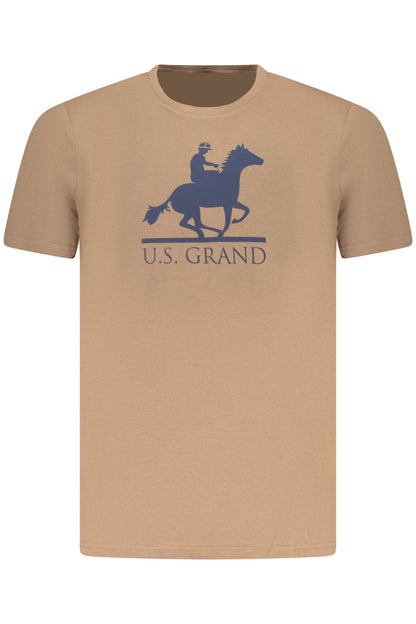 US GRAND MEN'S SHORT-SLEEVE T-SHIRT BROWN