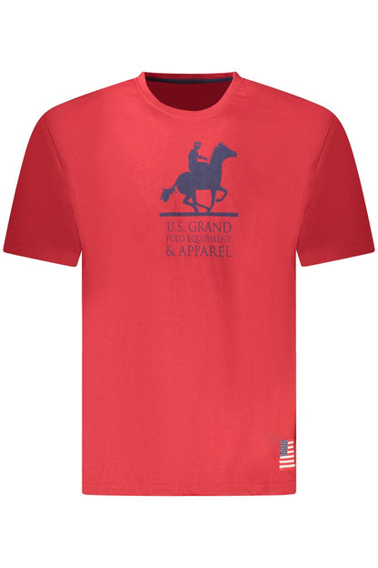 US GRAND MEN'S SHORT-SLEEVED RED T-SHIRT