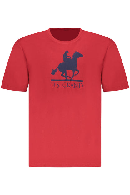 US GRAND MEN'S SHORT-SLEEVED RED T-SHIRT