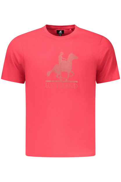 US GRAND MEN'S SHORT-SLEEVED RED T-SHIRT