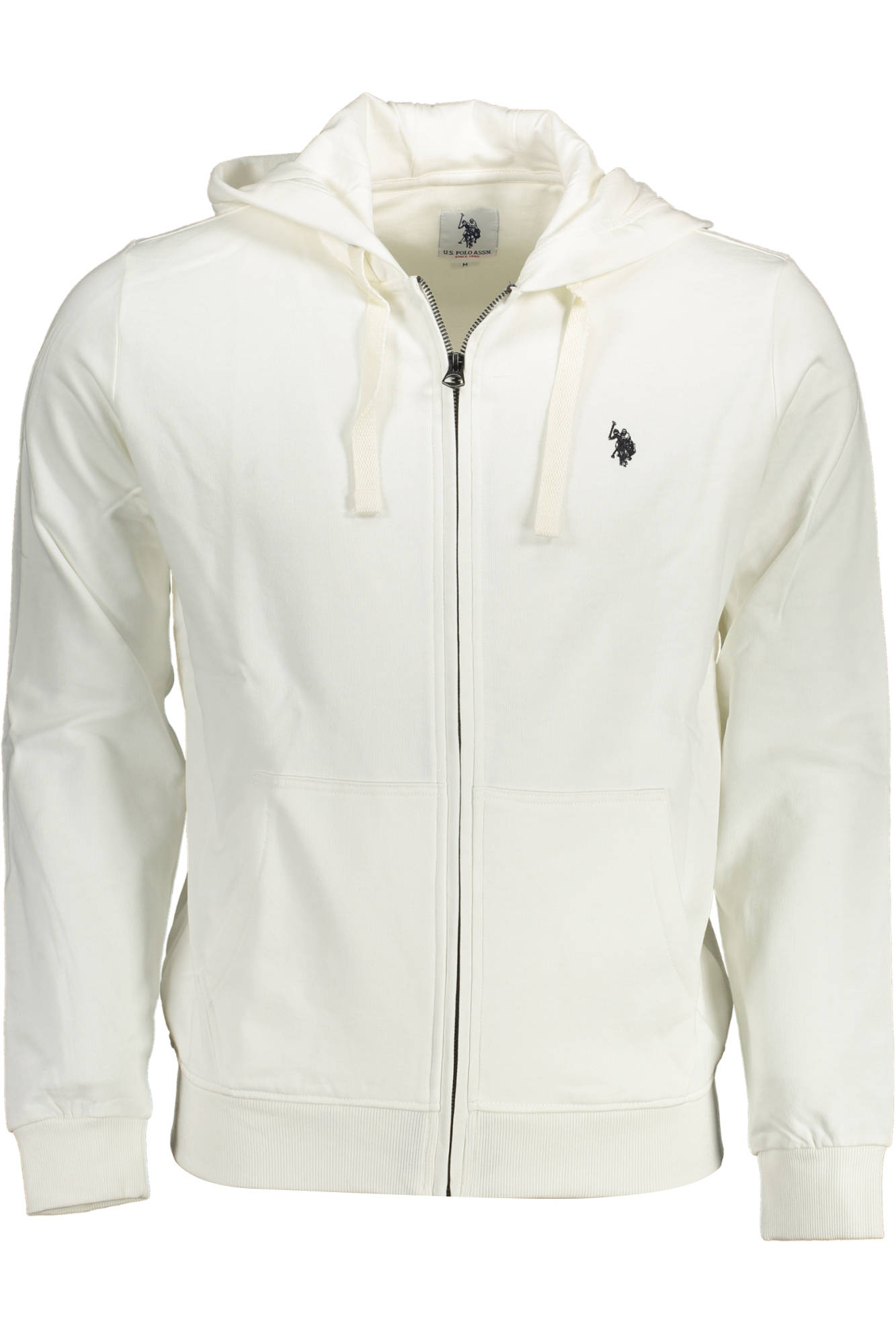 US POLO ASSN. MEN'S WHITE ZIP-UP SWEATSHIRT