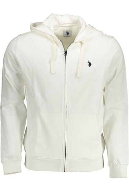 US POLO ASSN. MEN'S WHITE ZIP-UP SWEATSHIRT