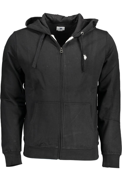 US POLO ASSN. MEN'S BLACK ZIP-UP SWEATSHIRT
