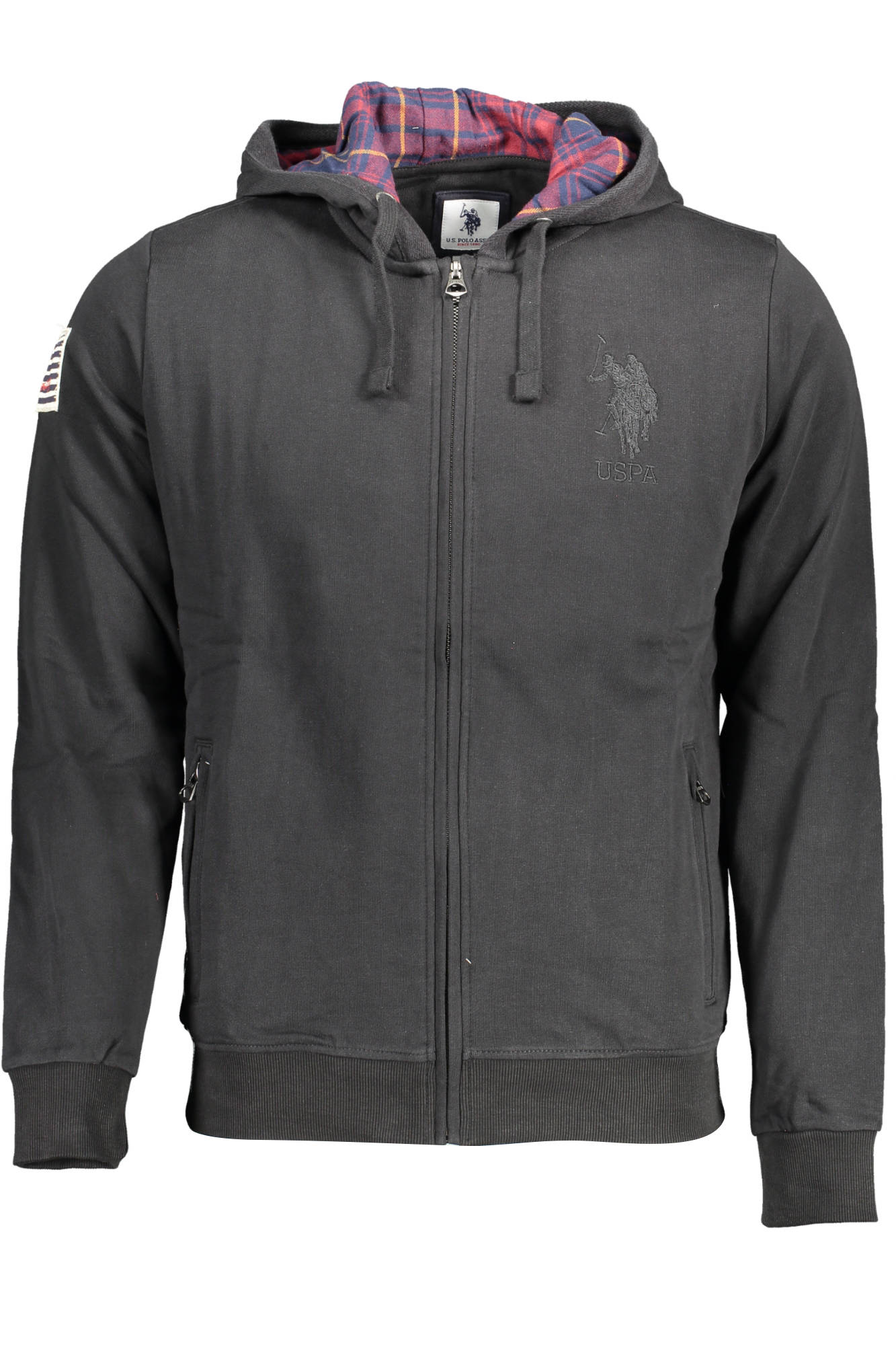 US POLO ASSN. MEN'S BLACK ZIP-UP SWEATSHIRT