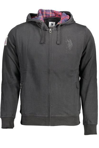 US POLO ASSN. MEN'S BLACK ZIP-UP SWEATSHIRT