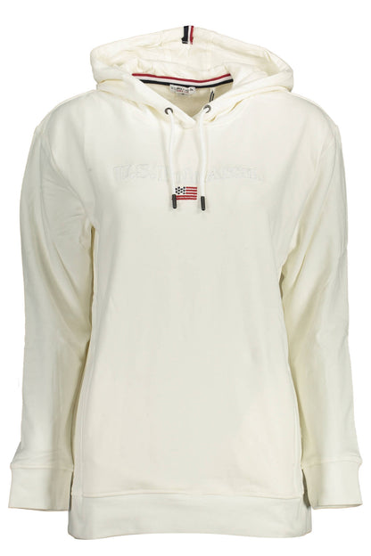 US POLO ASSN. WOMEN'S WHITE ZIP-UP SWEATSHIRT