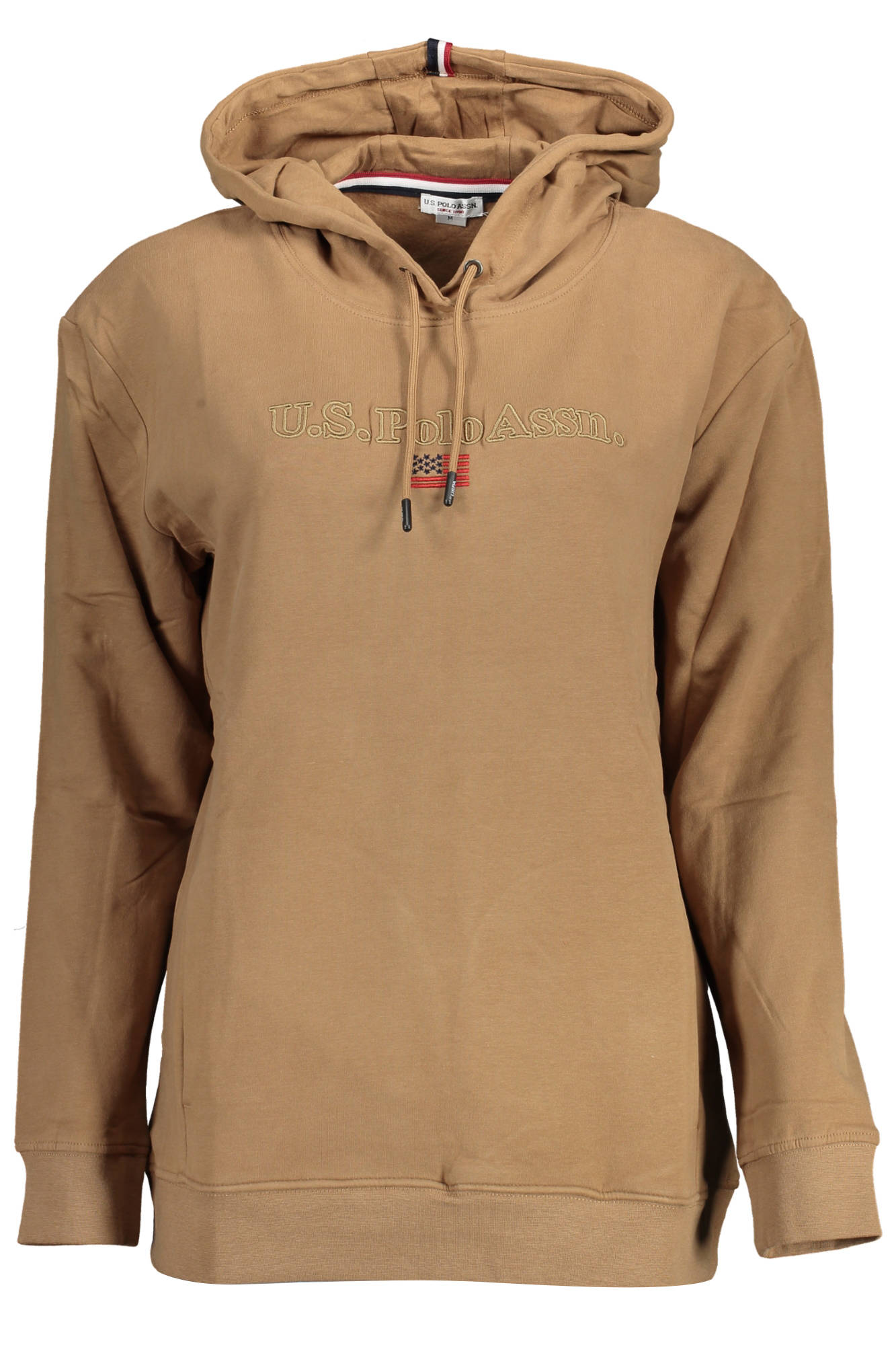 US POLO ASSN. WOMEN'S BROWN ZIP-UP SWEATSHIRT
