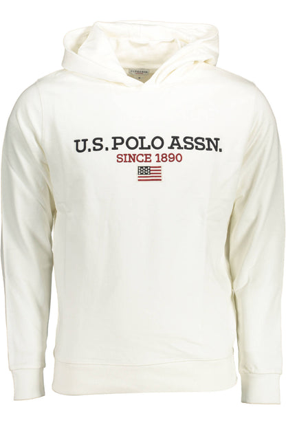 US POLO ASSN. MEN'S WHITE ZIP-UP SWEATSHIRT