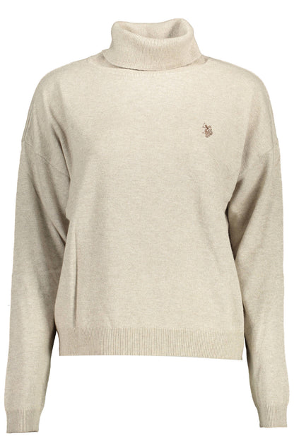 US POLO ASSN. WOMEN'S BEIGE TURTLENECK