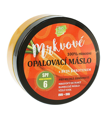 Vivaco 100% Přírodní suntan butter with carrot extract SPF 6 150 ml