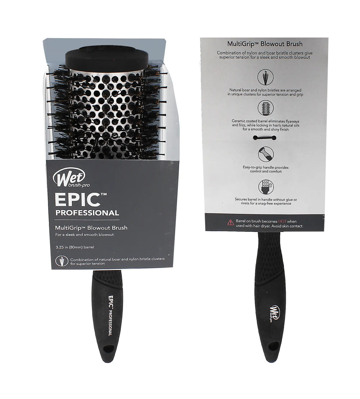 Wet Brush EPIC Multigrip Round Brush L Black