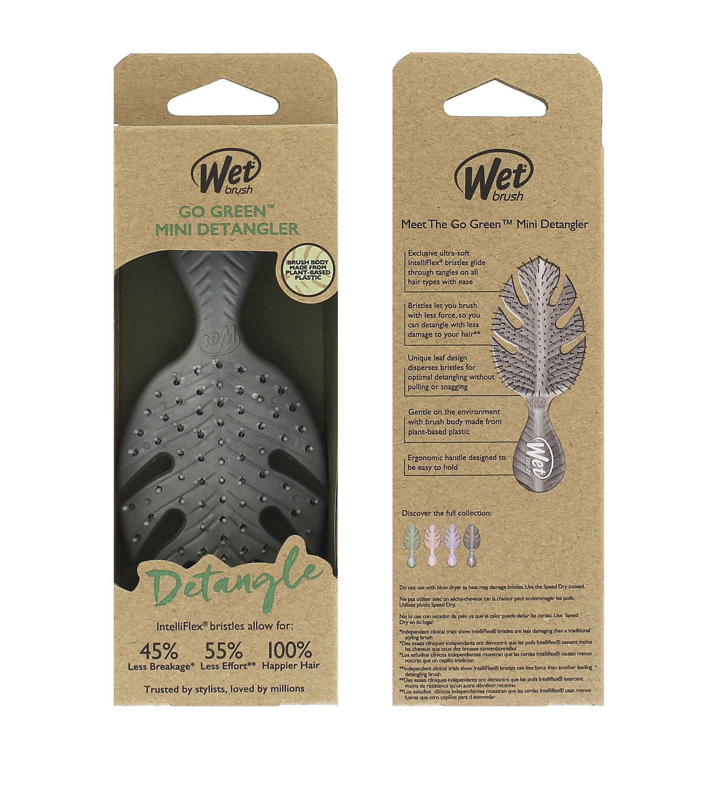 Wet Brush Go Green Mini Detangler kartáč na vlasy Grey