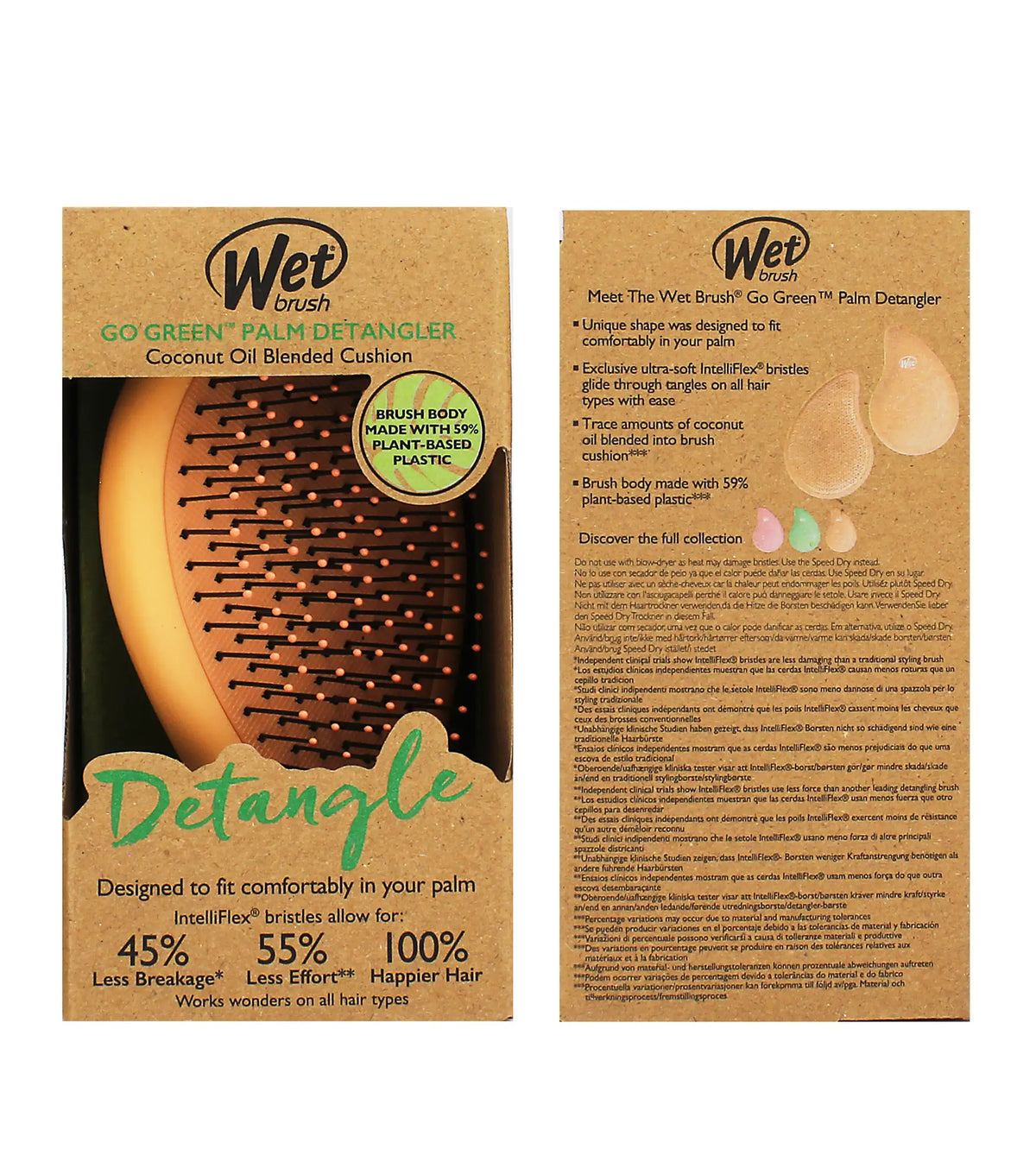 Wet Brush Go Green Palm Detangler Orange-Coconut Oil