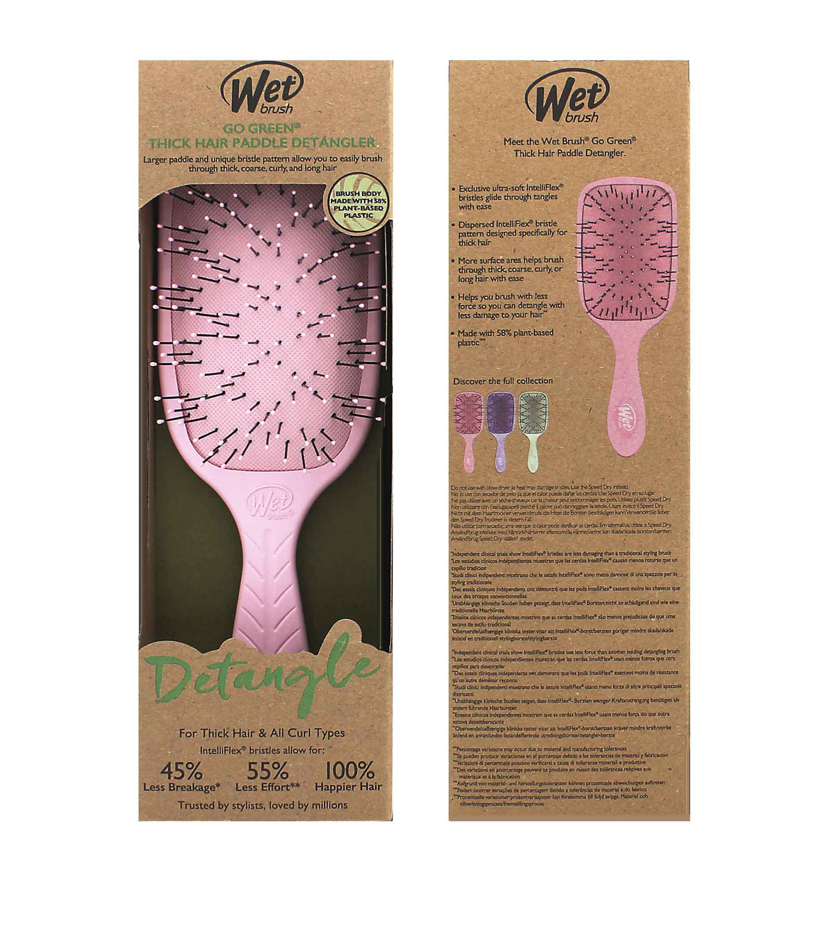 Wet Brush Go Green Thick Hair Paddle Detangler Pink