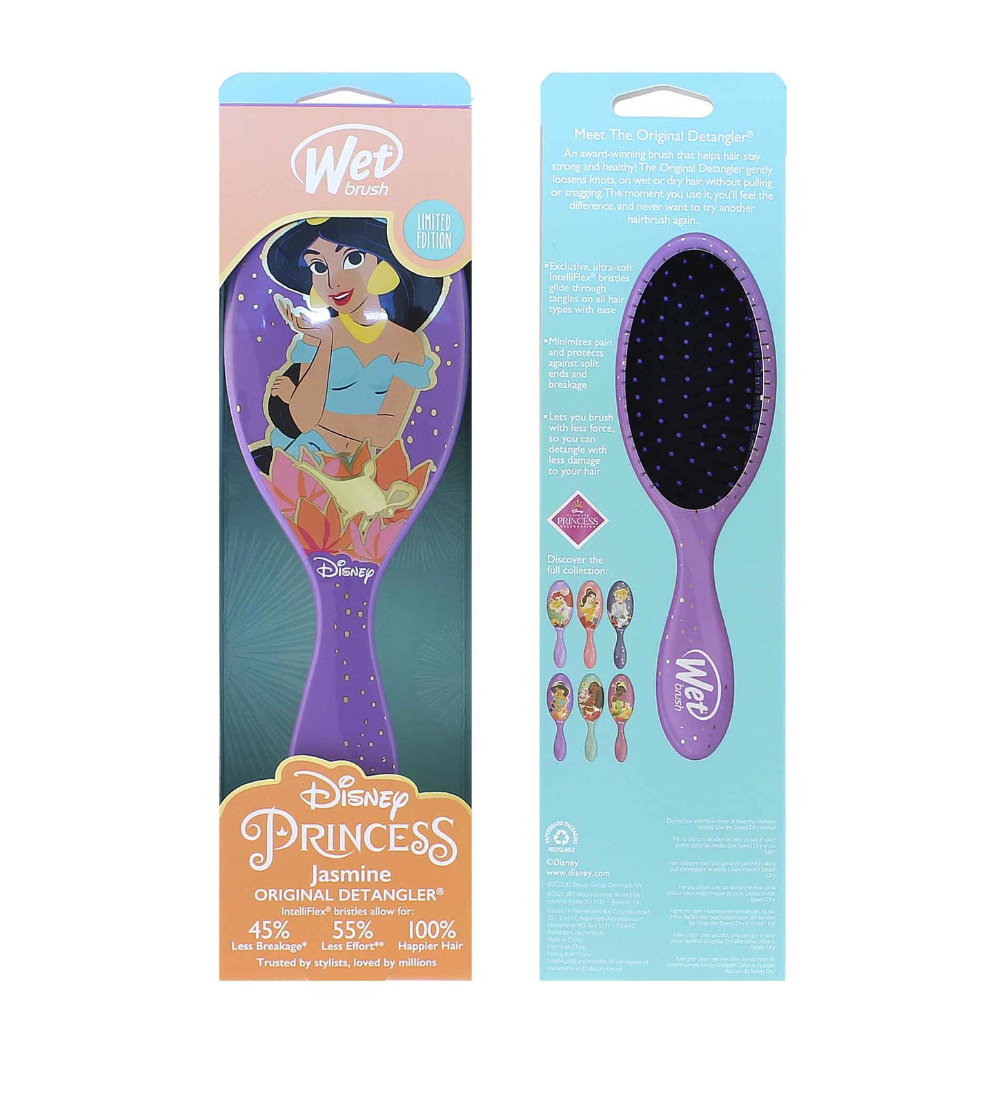 Cepillo desenredante original Wet Brush, tarjeta Disney Princess de Jasmine