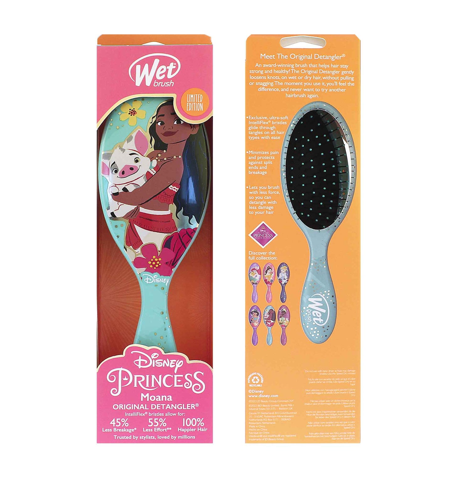 Cepillo desenredante original Wet Brush Tarjeta Disney Princess de Moana