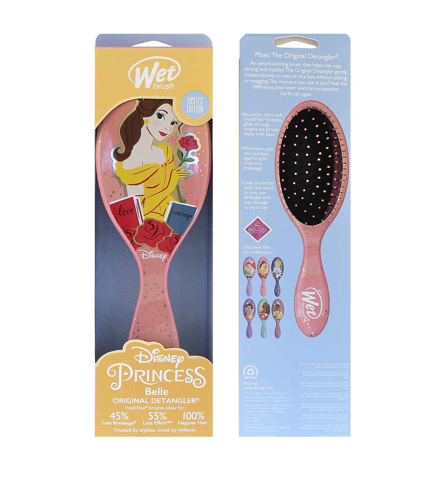 Cepillo desenredante original Wet Brush Tarjetas de princesas Disney para Bella