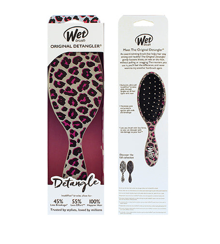 Tarjeta Safari desenredante original de Wet Brush en leopardo rosa