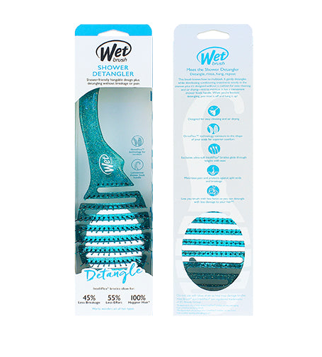 Wet Brush Shower Detangler kartáč na vlasy Teal Glitter