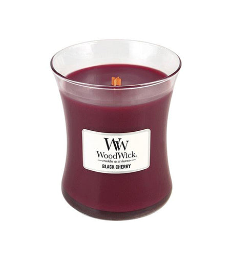 WoodWick Black Cherry scented candle with wooden wick 275 g