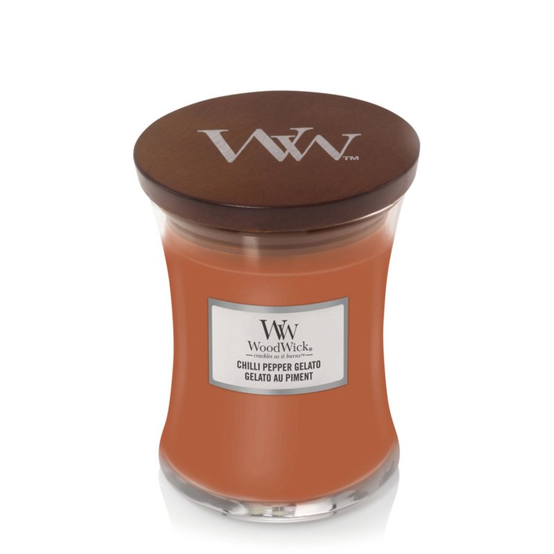 WoodWick Chilli Pepper Gelato scented candle with wooden wick 275 g