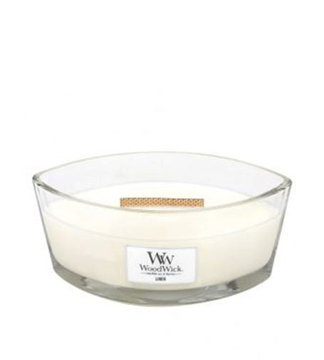 WoodWick Linen scented candle with wooden wick 453,6 g