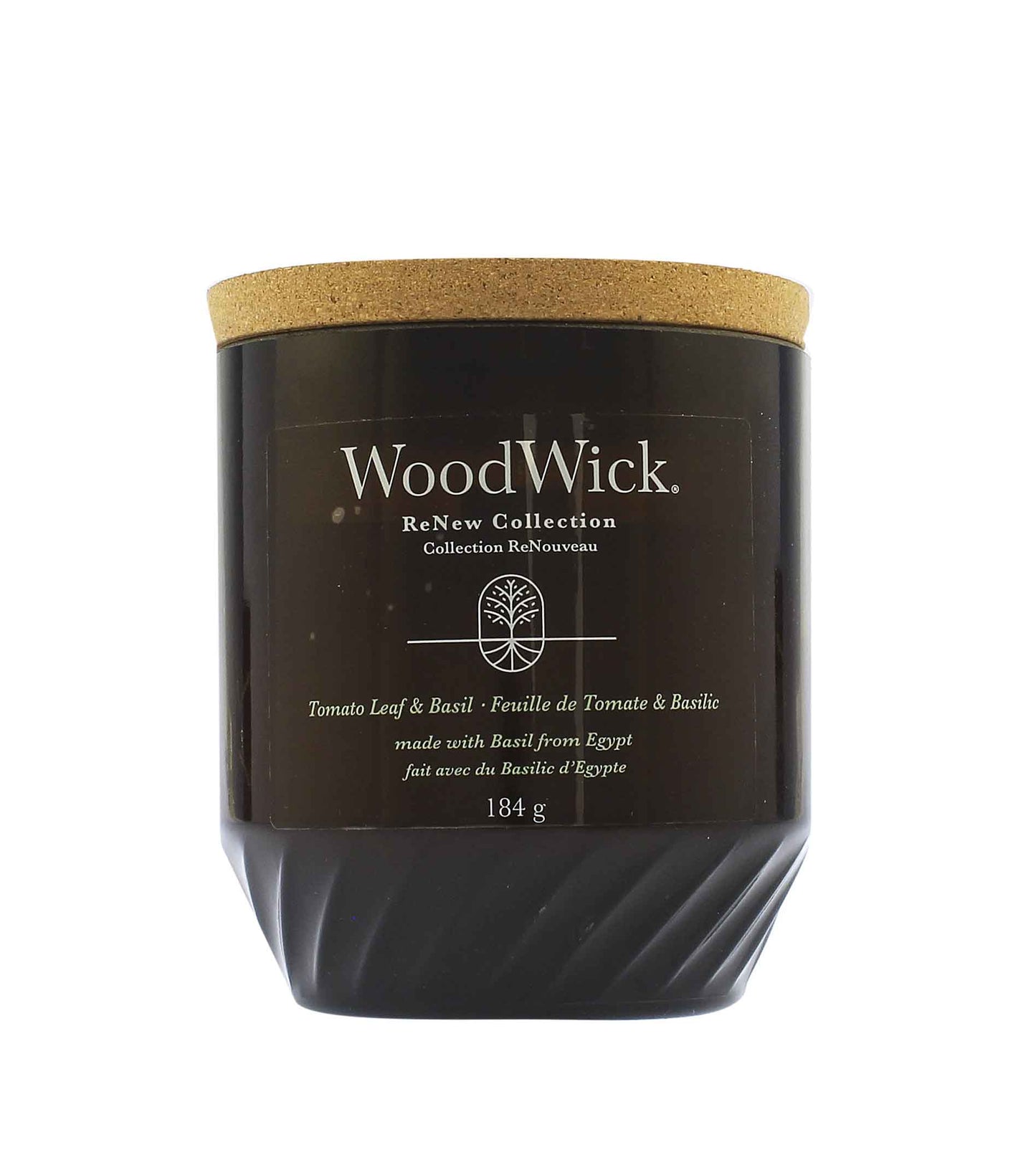 WoodWick ReNew Tomato Leaf & Basil svíčka střední 184 g