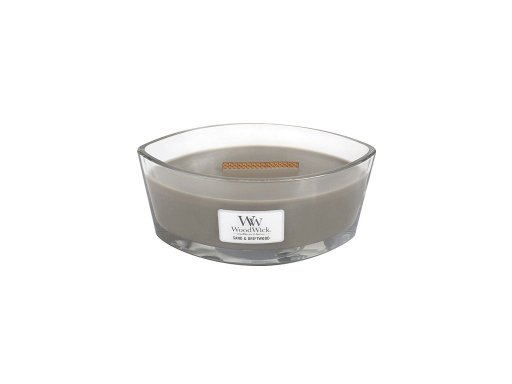 WoodWick Sand & Driftwood scented candle with wooden wick 453,6 g