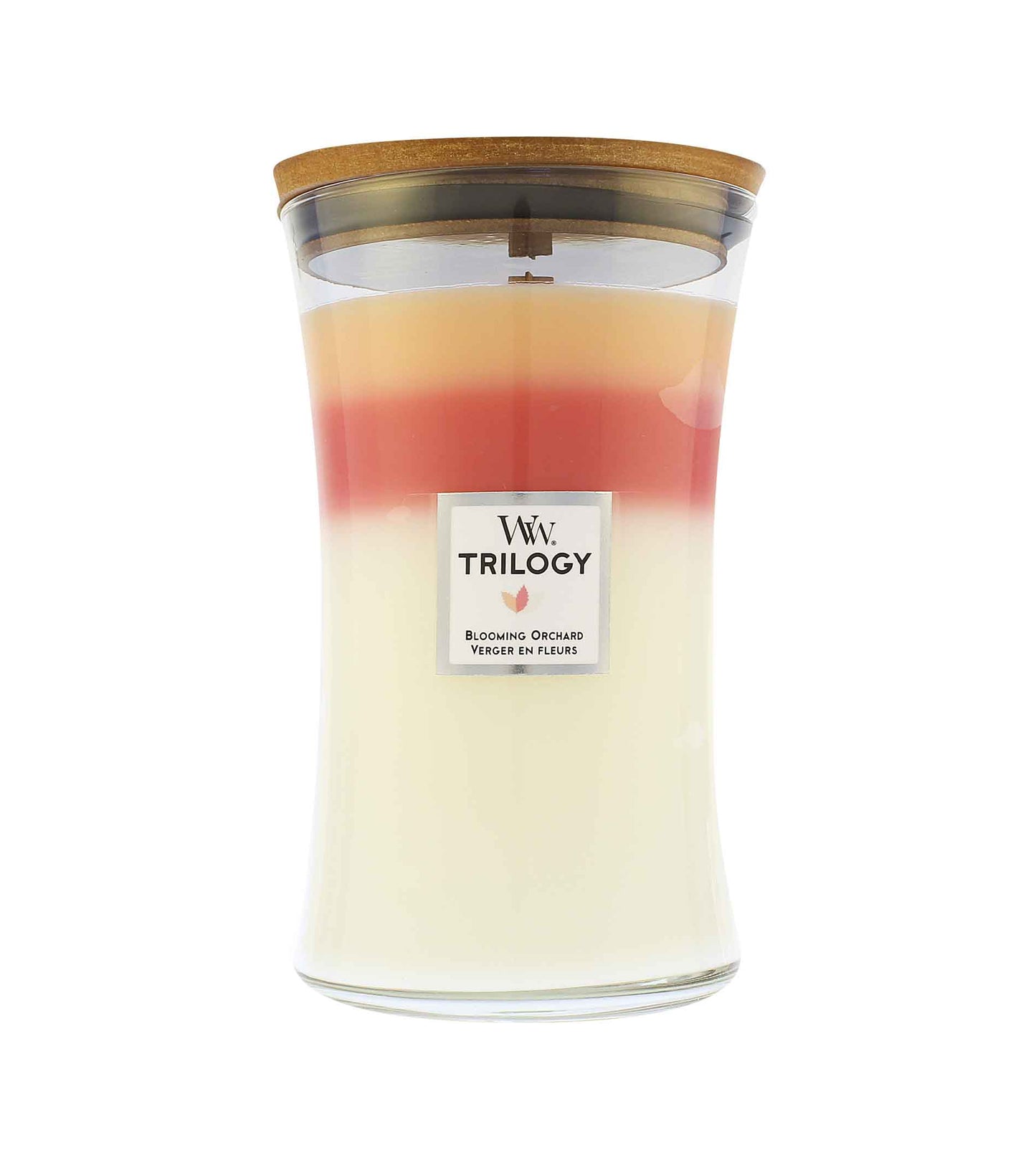 WoodWick Trilogy Blooming Orchard vonná svíčka s dřevěným knotem 609 g