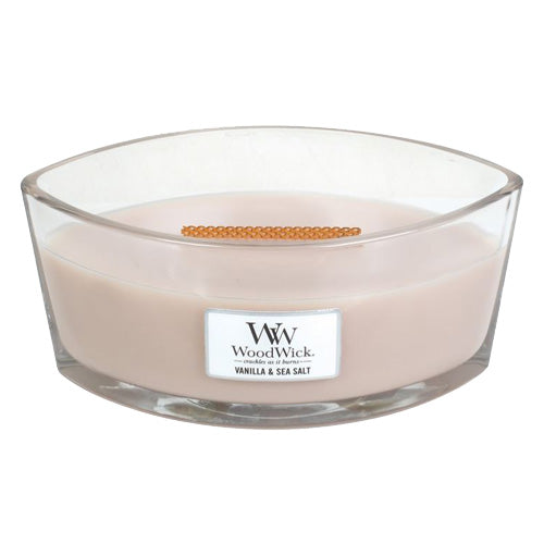 WoodWick Vanilla &Sea Salt scented candle with wooden wick 453,6 g