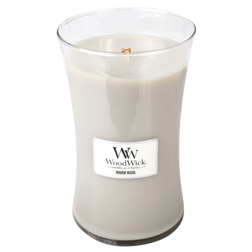 WoodWick Warm Wool scented candle with wooden wick 609,5 g