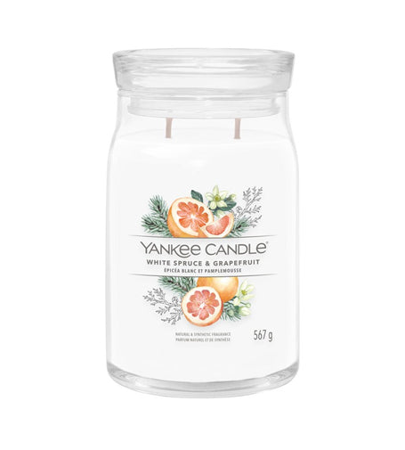 Yankee Candle White Spruce & Grapefruit signature svíčka velká 567 g