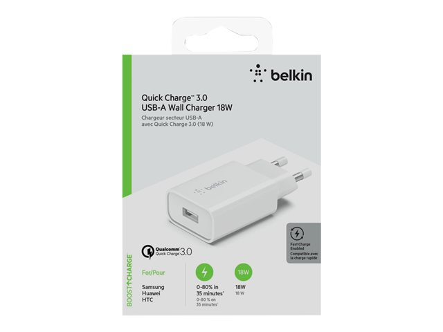 Belkin Chargeur secteur USB-A, 18W, blanc Super Promo PC