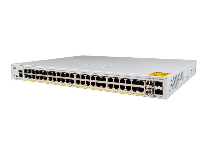 Cisco Catalyst 1000-48P-4X-L - Commutateur - Géré - 24 x 10/100/1000 (PoE+) + 24 x 10/100/1000 + 4 x SFP+ 10 Go (liaison montante) - Montable sur rack - PoE+ (370 W) Super Promo PC