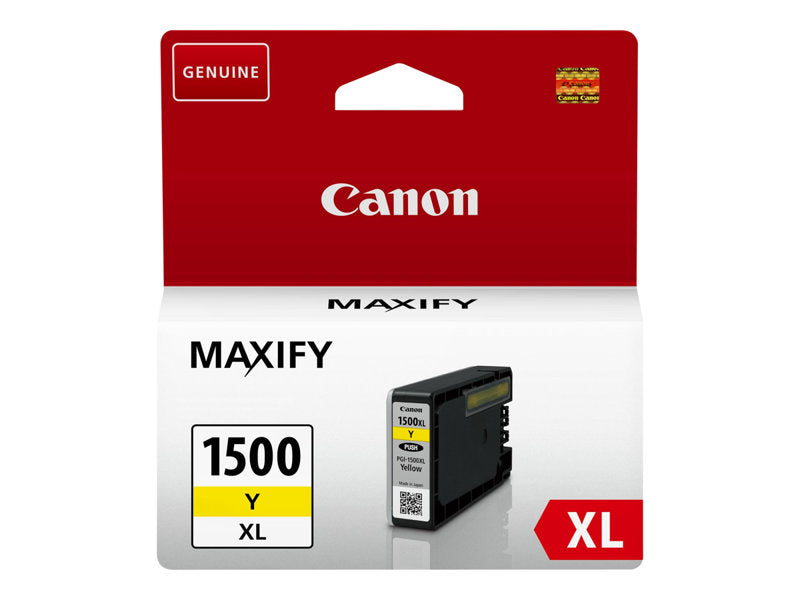 Canon PGI-1500XL Y - 12 ml - à rendement élevé - jaune - originale - réservoir d'encre - pour MAXIFY MB2050, MB2150, MB2155, MB2350, MB2750, MB2755 Super Promo PC
