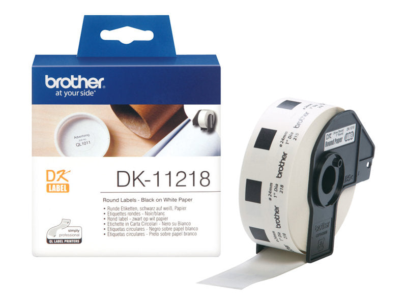 Brother DK-11218 - Étiquettes - Rouleau (2,4 cm) 1000 unités ( 1 rouleau(x) x 1000 ) - pour QL-1050, 1050N, 1060N, 500, 500A, 500BS, 500BW, 550, 560, 560VP, 570, 580N, 650TD, 700 Super Promo PC