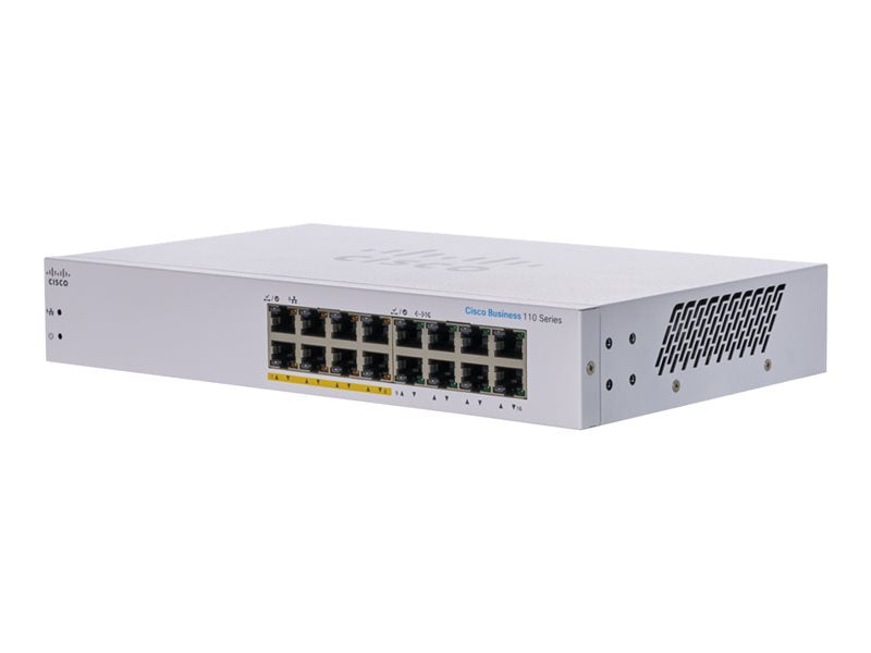 Cisco Business 110 Series 110-16PP - Commutateur - non géré - 8 x 10/100/1000 (PoE) + 8 x 10/100/1000 - de bureau, Montable sur rack, fixation murale - PoE (64 W) Super Promo PC